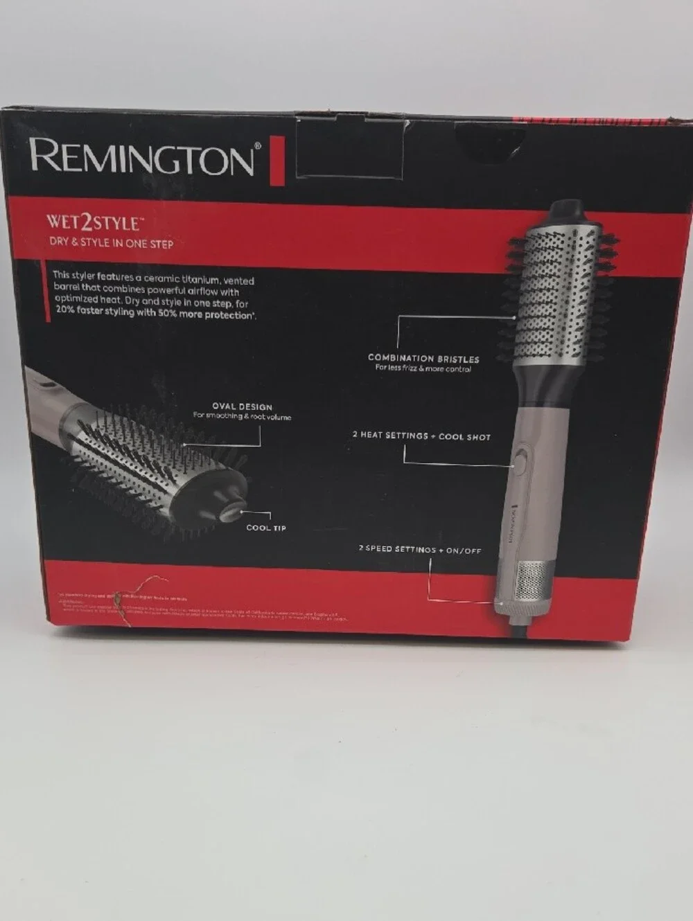 Remington Wet2Style Dryer & Brush - Black and Rose Gold